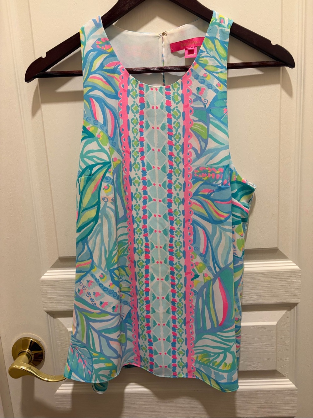 Lilly Pulitzer Sleeveless Floral Tank in Aqua, Pink & Lime